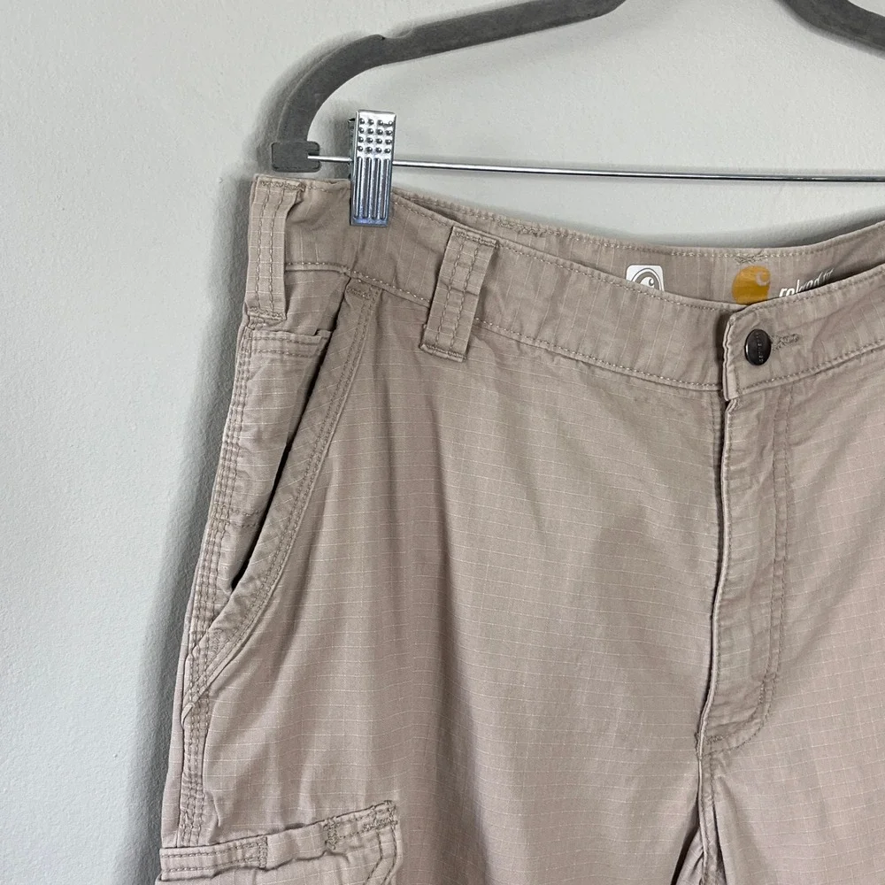 Carhartt Relaxed Fit Beige Canvas Cargo Pants Mens 38 Beige Work Utility Outdoor